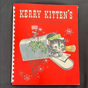 Vtg KERRY KITTEN’s Christmas Adventures POP-UP Book 50s MCM Anthropomorphic
